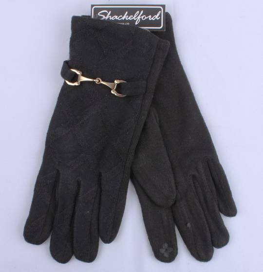 Shackelford plain crisscross  glove with metal trim black STYLE:S/LK5070BLK